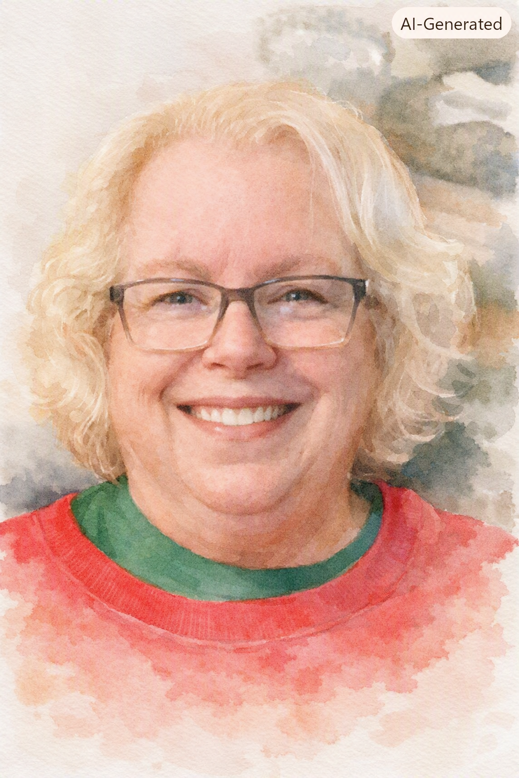 watercolor author portrait